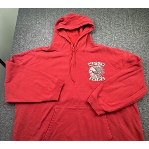 Heathen Nation Chief Skeleton Red Pullover Hoodie Sz 4XL